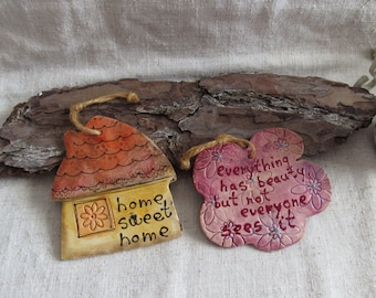 Vintage ceramic wall hanging, wall decors, home sweet home