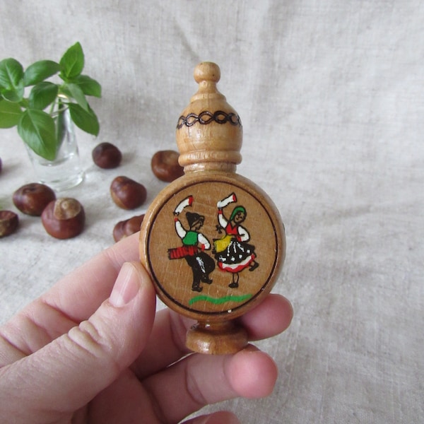 Bulgarian Rose Oil perfum bottle, Hand-Painted Wood Perfume Bottle