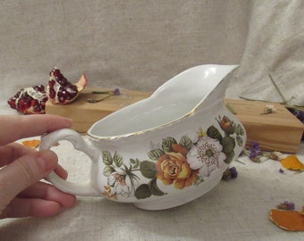 Vintage Gravy Boat, Barker Bros England Art Deco Tableware, Rosina Ironstone souceboat 1930s