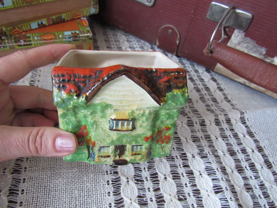 Vintage Ceramic House Pen Holder: English Desk Organizer - Etsy