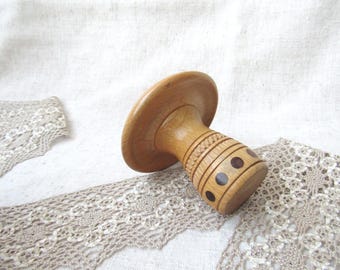 Vintage Wooden Mushroom Decor: Openable Hat, USSR 1970s