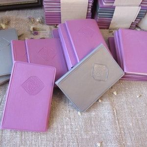 Juego de 10 cuadernos pequeños, cuaderno liso de color gris violeta, cuaderno de ejercicios de papel vintage, cuaderno liso de 1960, 50 páginas