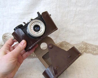 Cámara retro, cámara LOMO Smena en estuche (no funciona), accesorio fotográfico