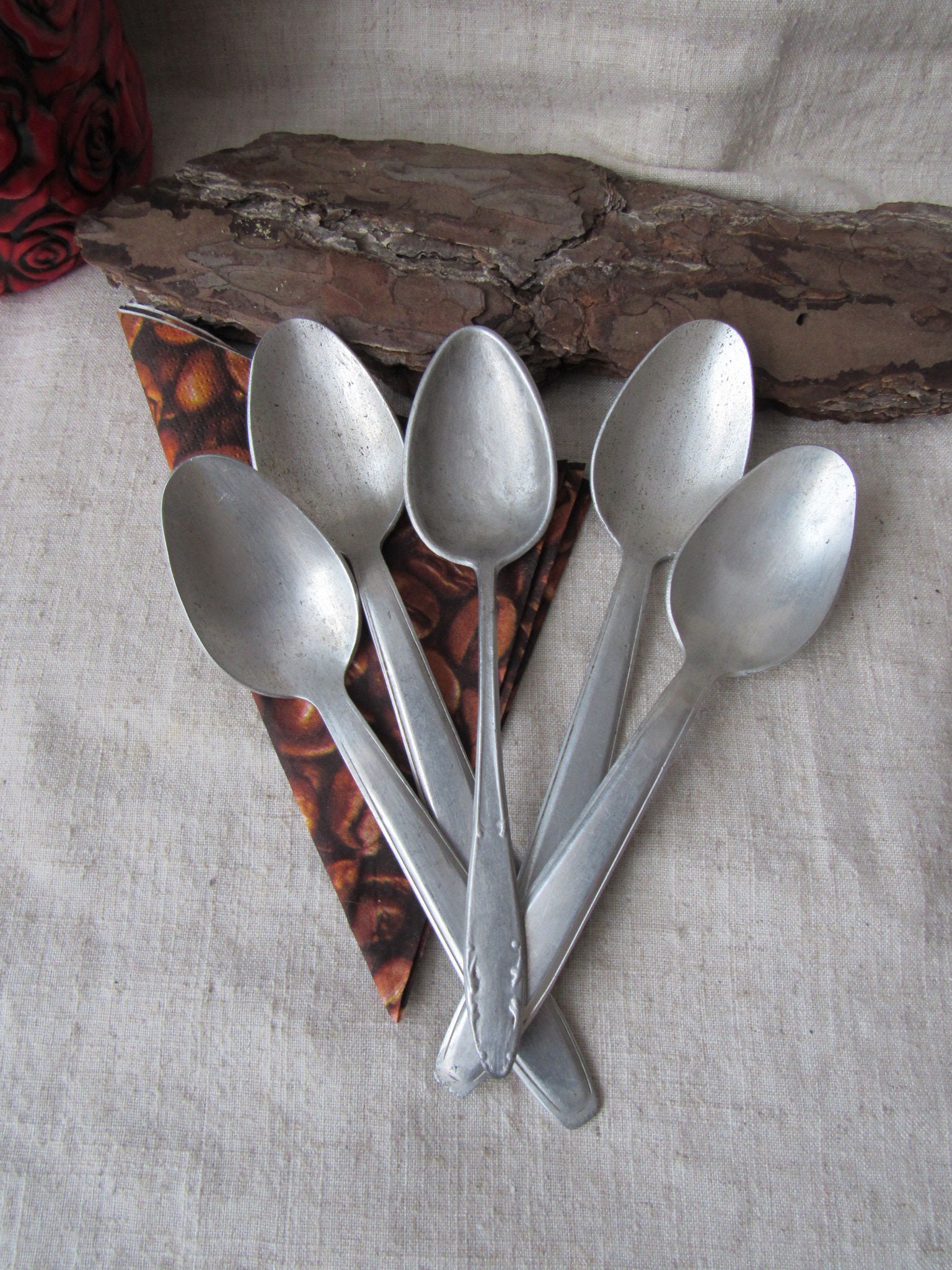 Vintage soviet tablespoons Set of 6 spoons Vintage cutlery V - Inspire  Uplift