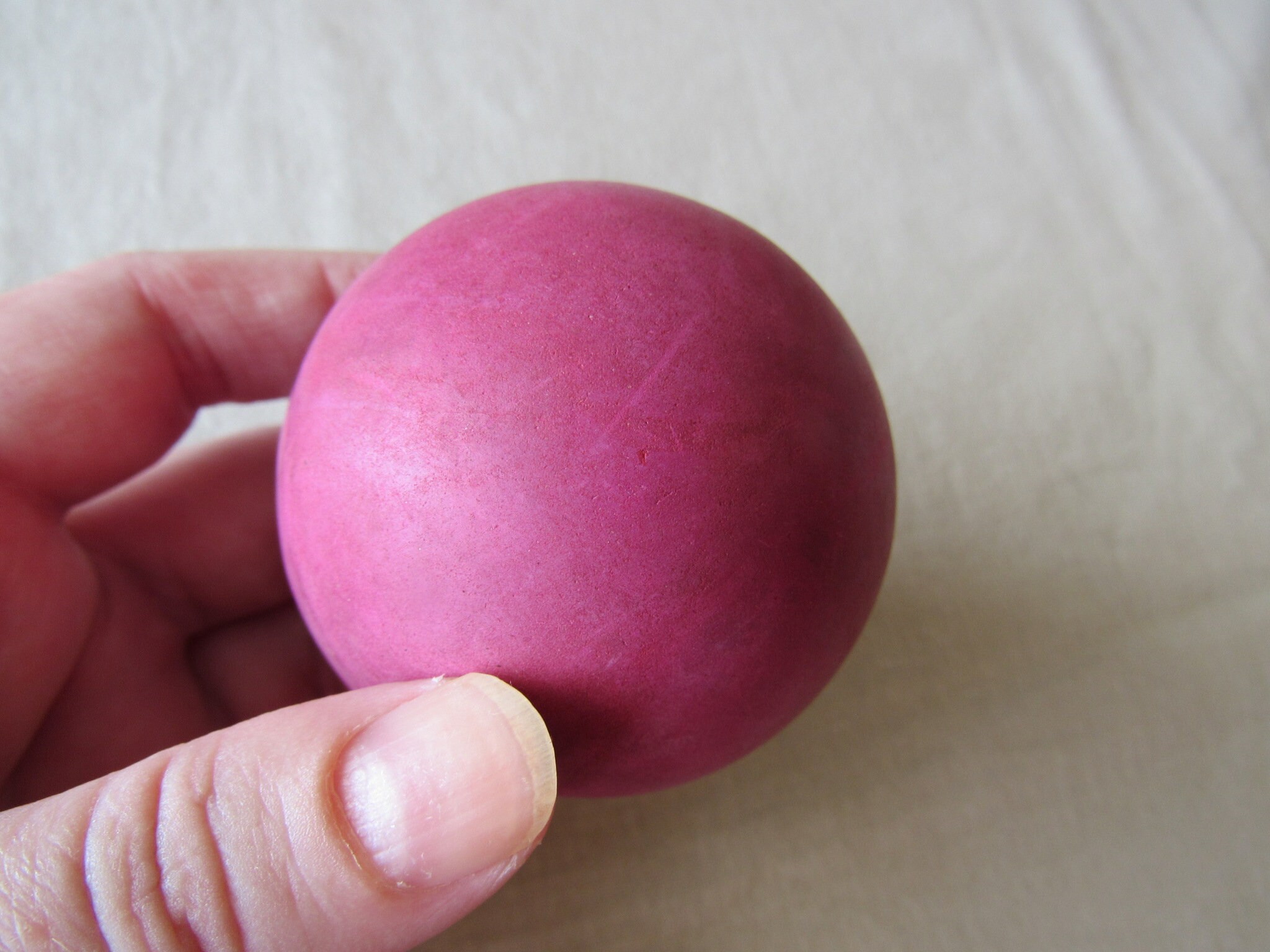 Set of two vintage toy ball red plastic ball burgundy rubber Etsy