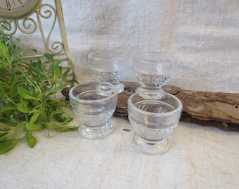 4 copos de shot antigos, utensílios de bar Man Cave, vidro sólido