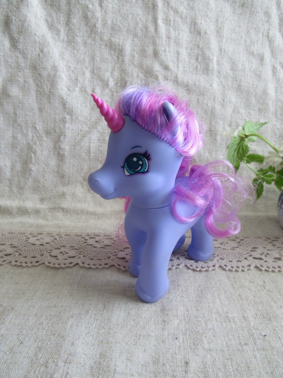 Blauwe pony eenhoorn met roze haar blauwe ogen pony | Etsy België