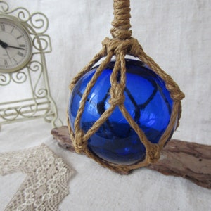 Vintage Hand Blown Glass ball Cobalt Blue decorative ball hanging cobalt blue ball zdjęcie 2