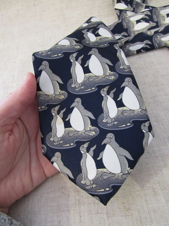 Rene Chagal Tie, penguin necktie, Chagal tie, bla… - image 2