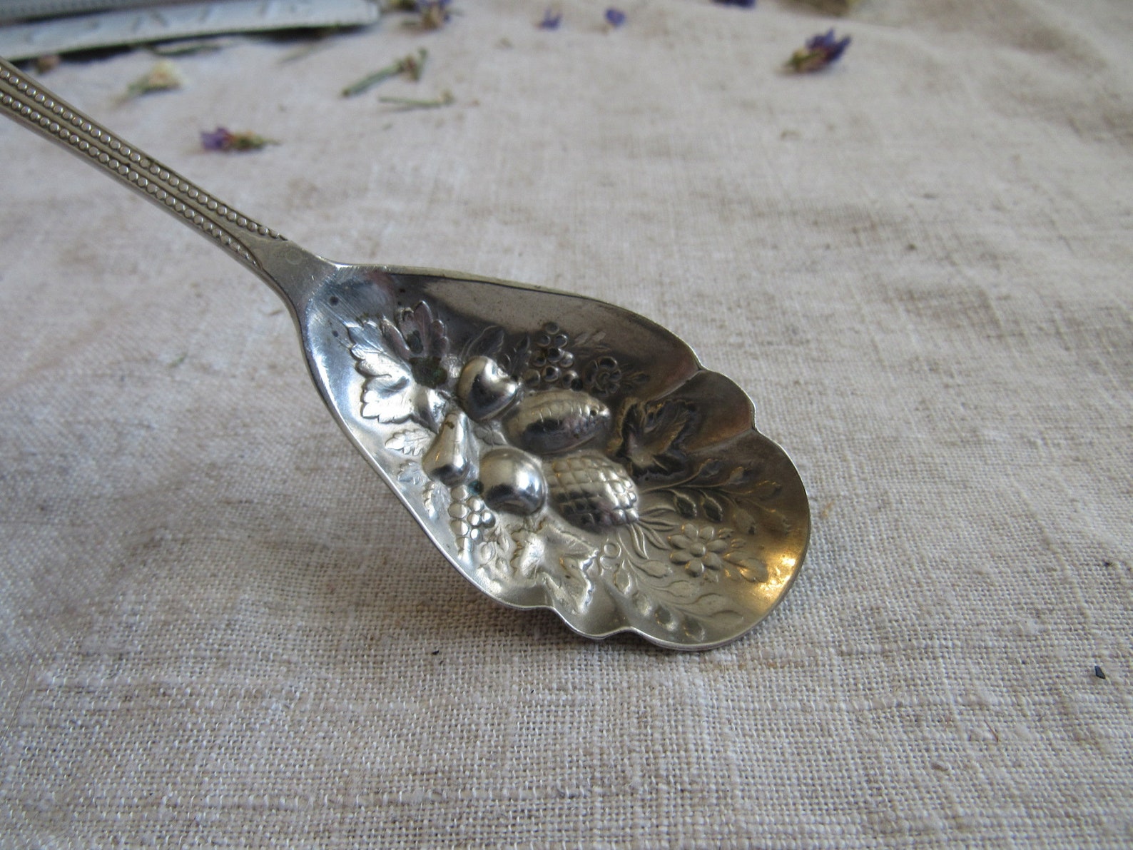 Antique Silver Plate Berry Spoon Edwardian Spoon SILVA Potter Etsy