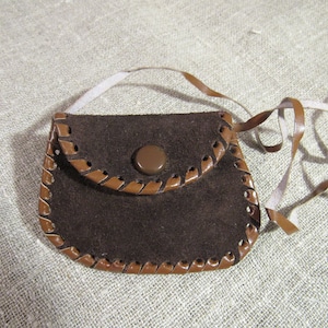 Brown Suede wallet, tan brown leather wallet, one pocket wallet gift for girl