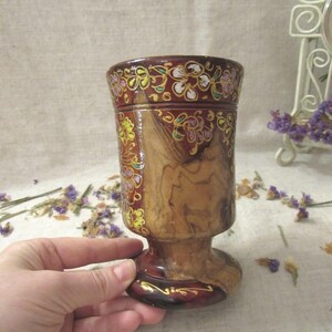 boho goblet, painted Wooden Goblet, Interior decor