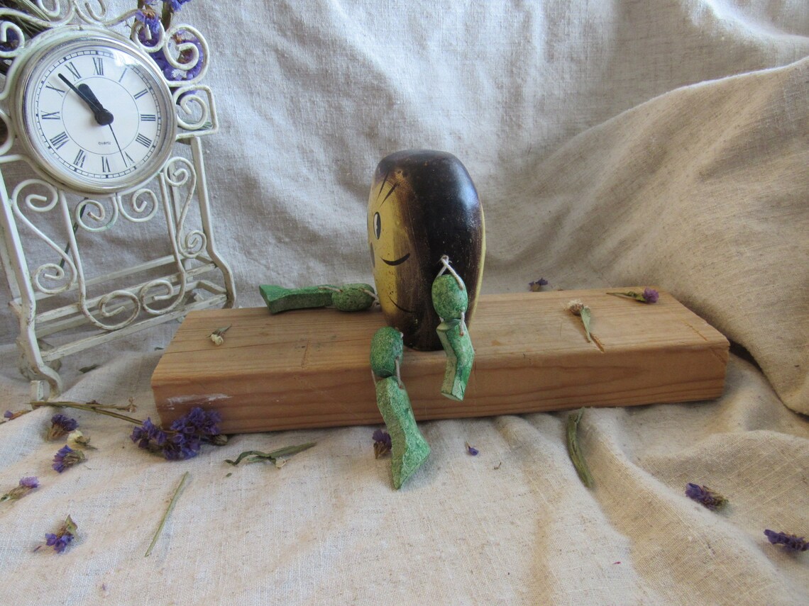 Vintage bean toy smiling bean toy with movable legs and arms Etsy