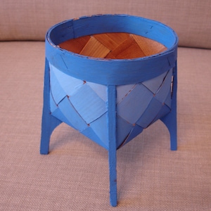 blue basket, scandinavian basket, swedish blue wicker basket