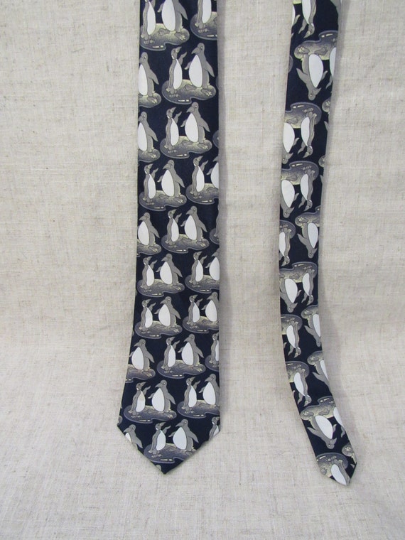 Rene Chagal Tie, penguin necktie, Chagal tie, bla… - image 4