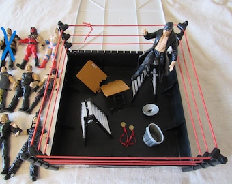 lotta, set di personaggi WWE Wrestling con anello, Jakks Pacific Titan Sports Edition