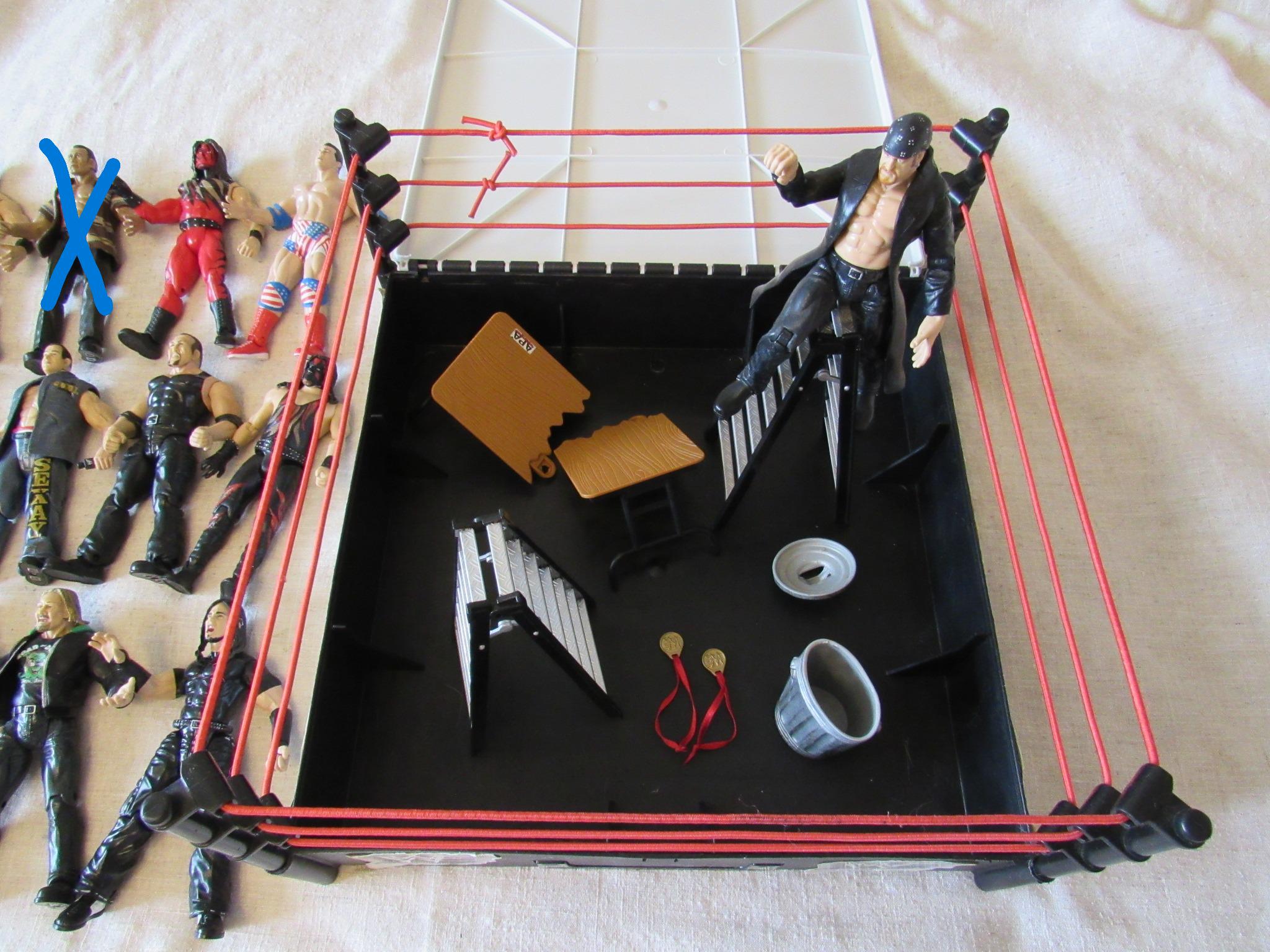 WWF レスリングフィギュア 6体セット Wresting, WWE Wrestling Figures Set With Ring, Jakks Pacific