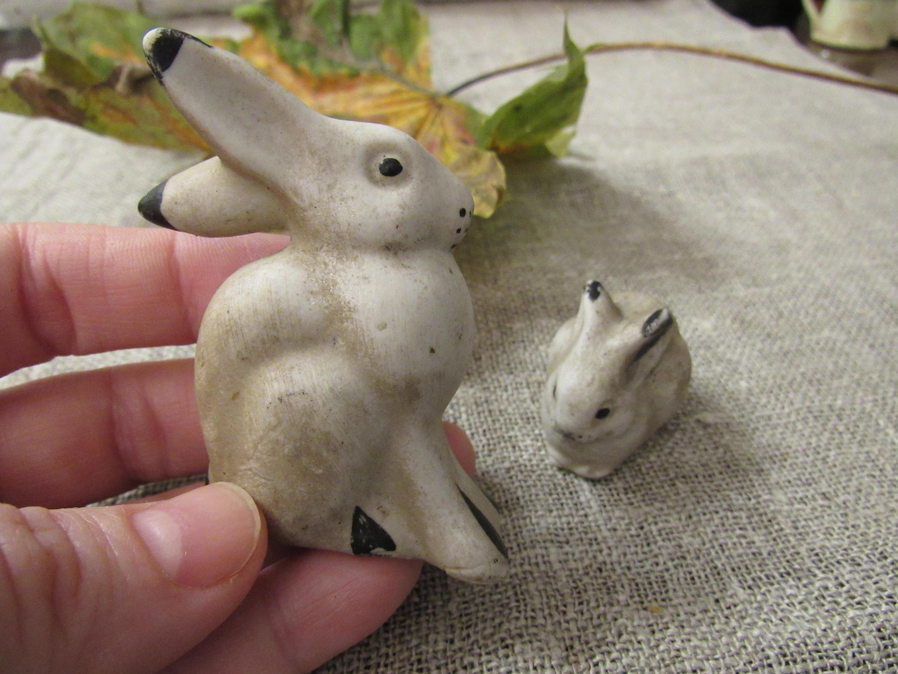 hare family, Antique hare figures, bunny family