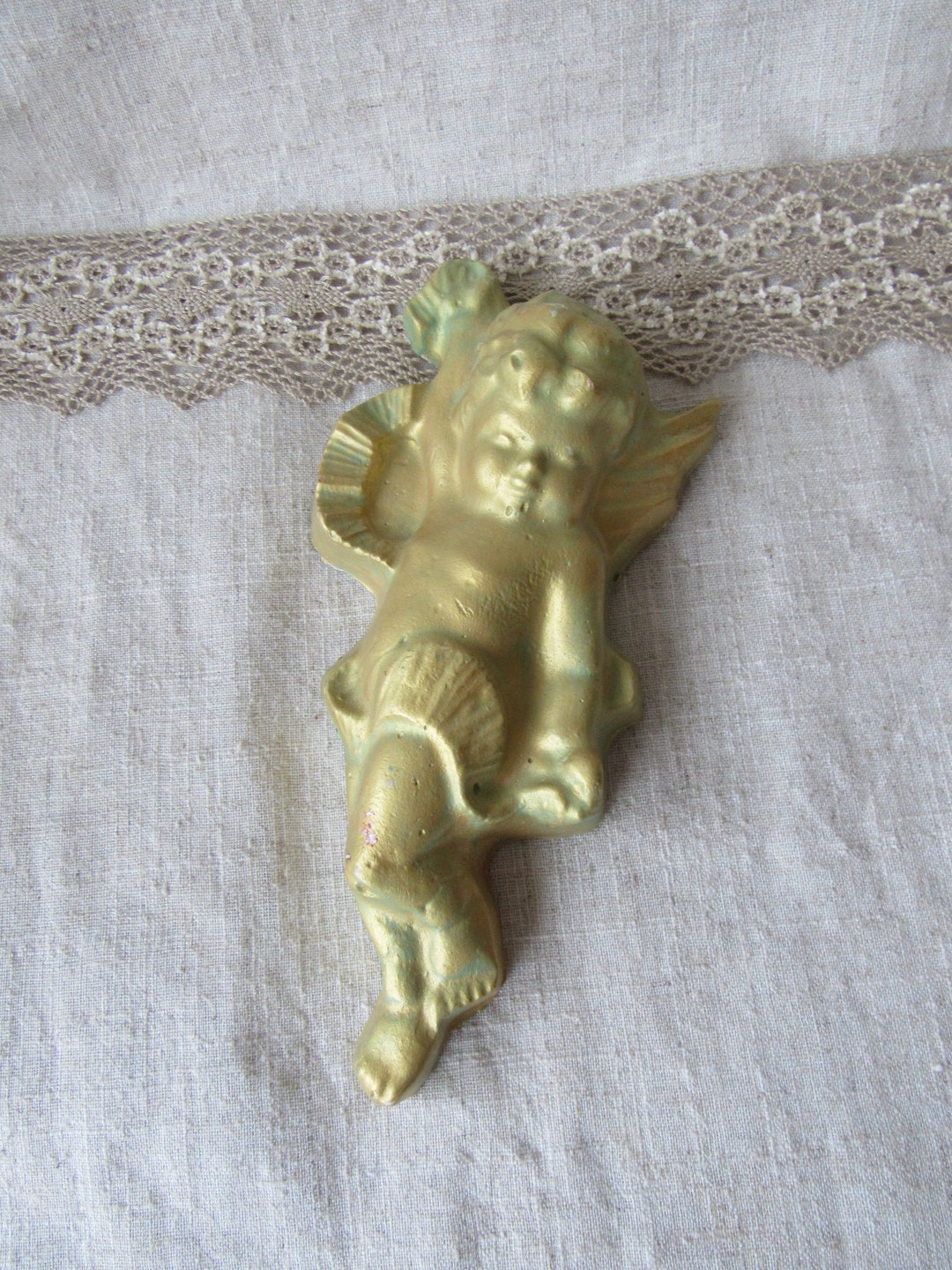 Pendentif Vintage Ange/chérubin En Plaqué Or - Occasion