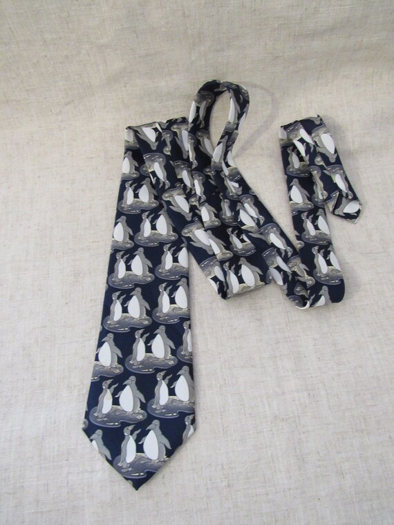 Rene Chagal Tie, penguin necktie, Chagal tie, bla… - image 8