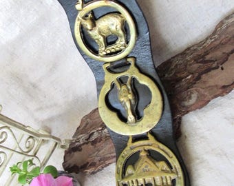 Bride Ancienne Avec Médaillon – Cheval, Selle, Laiton, Occasion
