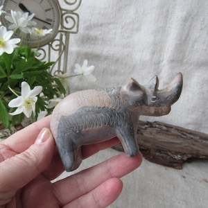 rhino figurine, stone RHINO, rhinocero sculpture