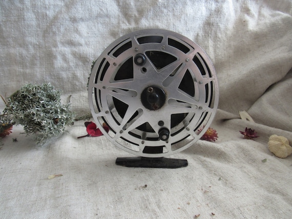Vintage Large Fly Fishing Spinning Reel Soviet Era Aluminum Fishing Spool  Made in 1980s Rustic Decor Gift for Fisherman 