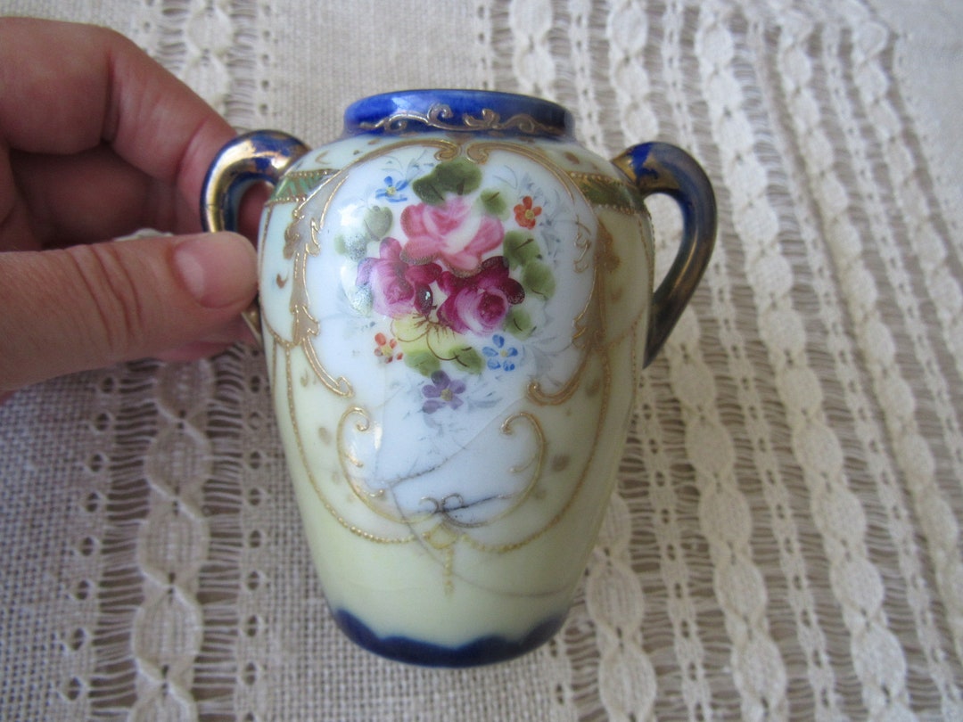 KINJO NIPPON China Vase Hand Painted Vase Japanese Porcelain Etsy