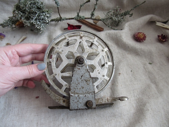 Vintage Spinning Reel, Large Fly Fishing Spinning Reel, Soviet Era