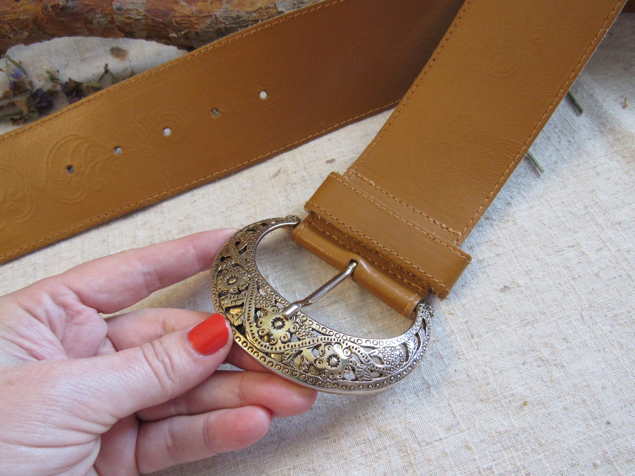 Vintage Axcess: Embossed belt Axcess Belt - Etsy main image 4