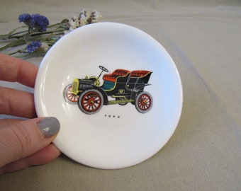 small plate, England bone china plate, Aynsley plate with retro FORD car