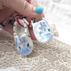 vintage bejewelled, pair of clogs, Holland windmills shoes