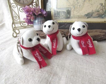 Vintage Coca-cola Polar Bear Plush Keychain - Etsy