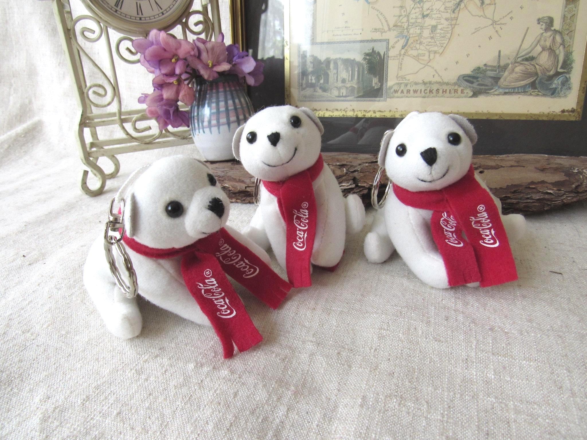Vintage Coca-cola Polar Bear Plush Keychain - Etsy