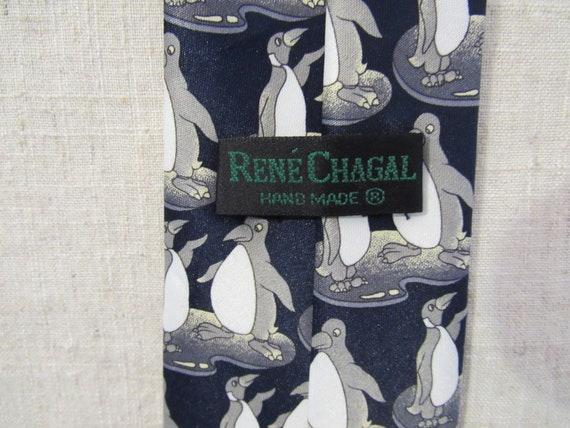 Rene Chagal Tie, penguin necktie, Chagal tie, bla… - image 3