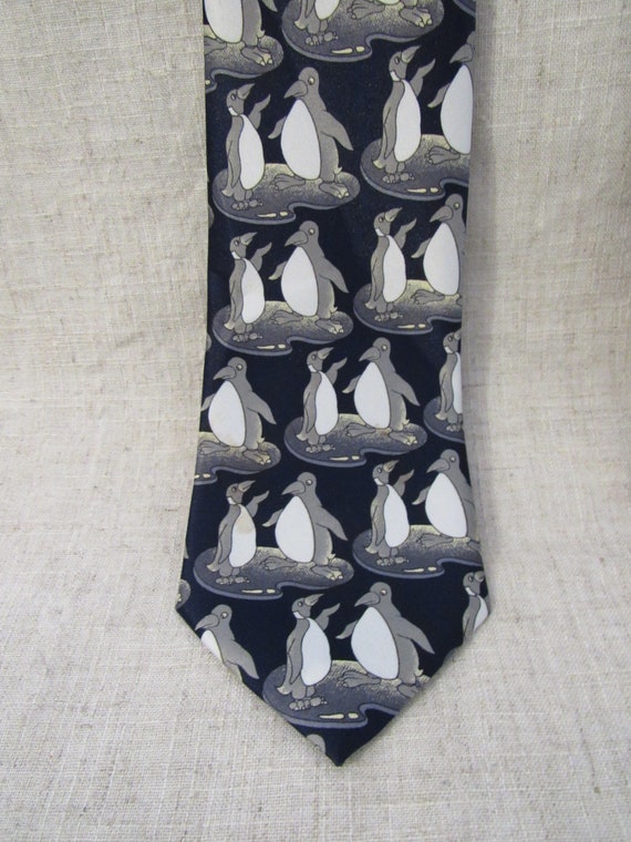 Rene Chagal Tie, penguin necktie, Chagal tie, bla… - image 5