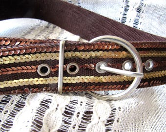 Vintage Jessica Simpson Belt Bronze Brown Bling Belt - Etsy
