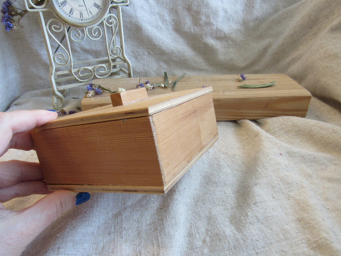 Plywood box with lid simple plywood small box light brown Etsy