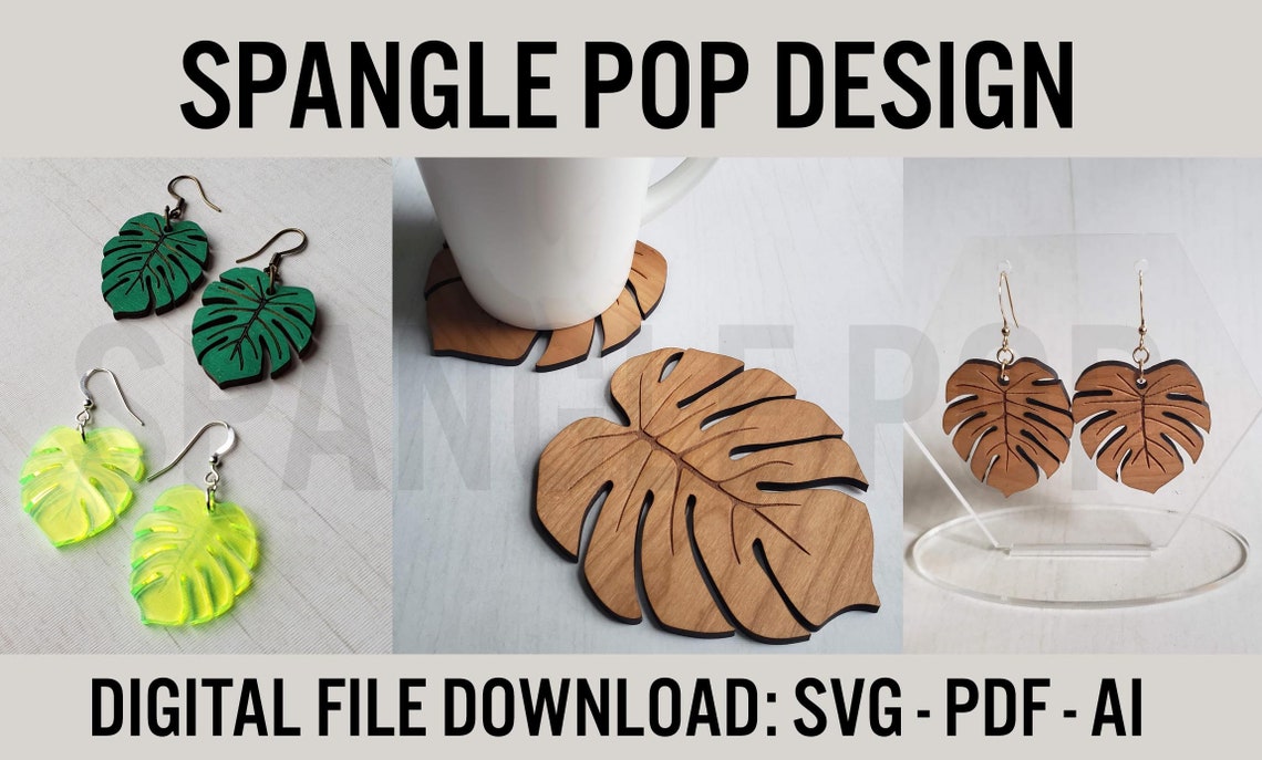 Monstera Leaf - DIGITAL FILE for Laser / Vinyl Cutters Svg/pdf/ai ...
