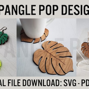 Monstera Leaf - DIGITAL FILE for laser / vinyl cutters svg/pdf/ai, Glowforge - Instant Download