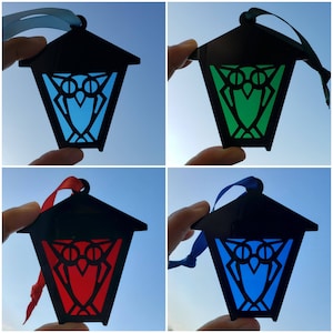 Bryn Mawr Acrylic Owl Lantern Suncatcher or Ornament - Choose Color