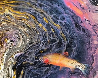 Rio Grande cutthroat: cutthroat art, Rio Grande trout, trout art, trout painting, cutthroat trout, cutthroat trout painting, fly fishing art