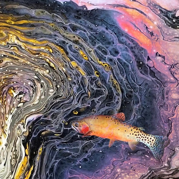 Rio Grande cutthroat: cutthroat art, Rio Grande trout, trout art, trout painting, cutthroat trout, cutthroat trout painting, fly fishing art