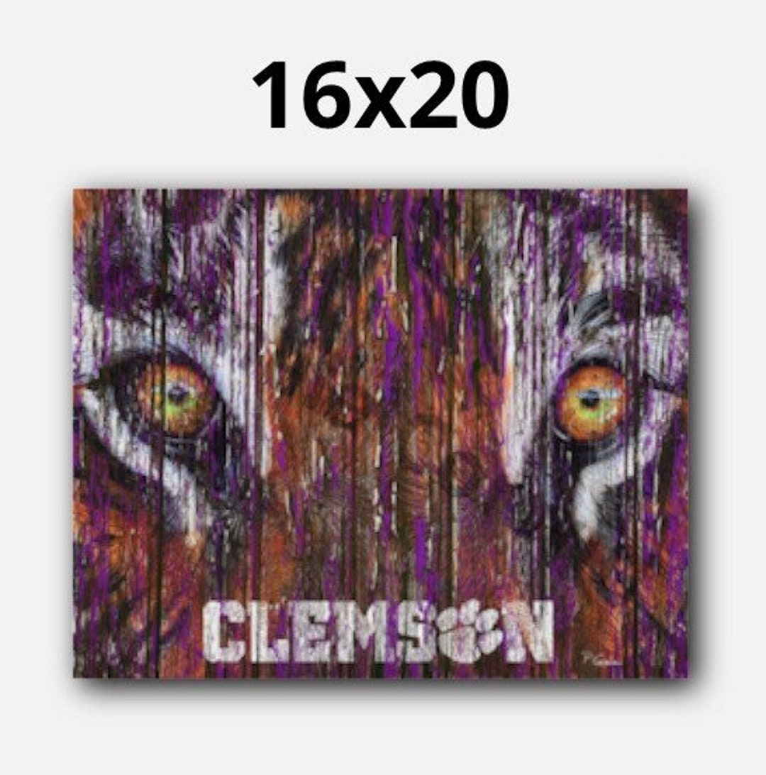 Clemson Tigers Wall Decor Clemson Rustic Art Clemson Tigers Etsy
