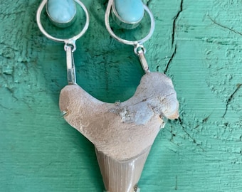 Shark tooth necklace, elegant shark jewelry, megalodon tooth, shark tooth jewelry, shark tooth choker, shark necklace, fossil necklace