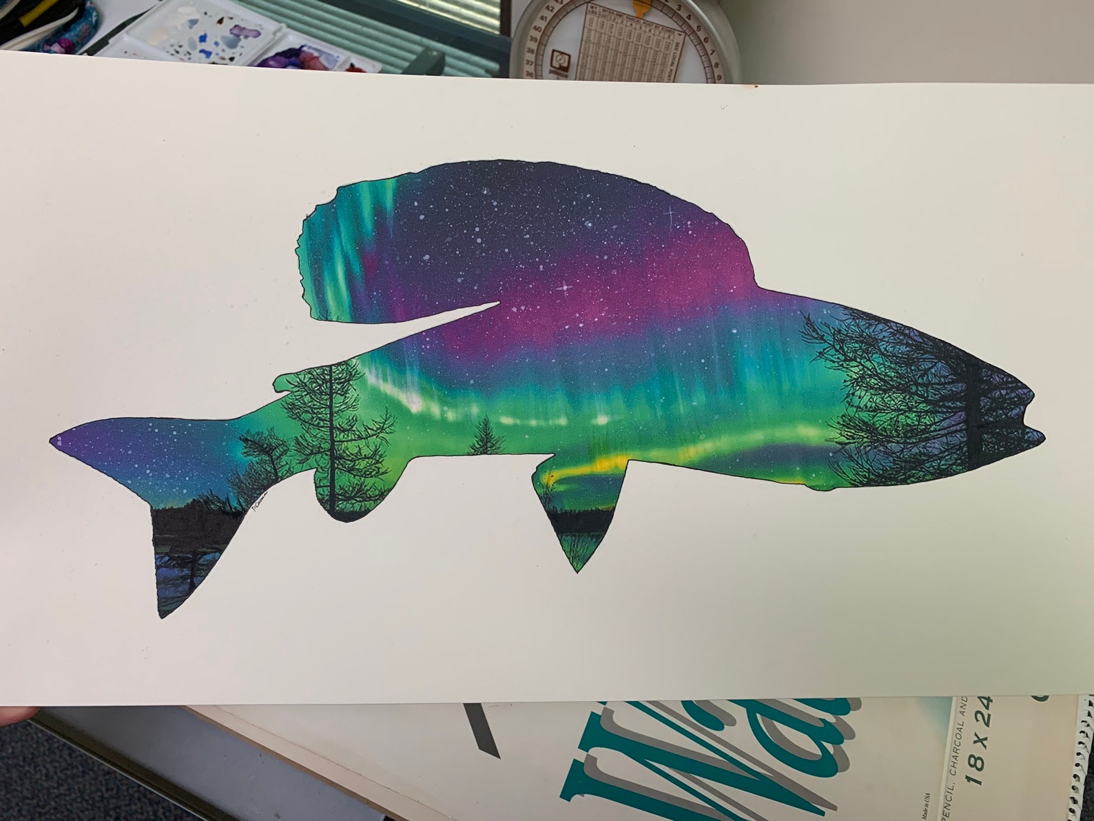 Arctic grayling grayling painting grayling art grayling Etsy