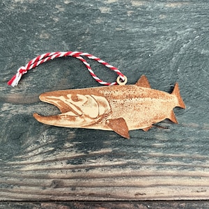 King salmon ornament, chinook salmon ornament, salmon ornament, fly fishing ornament, fish ornament, spring salmon, copper river salmon, fly