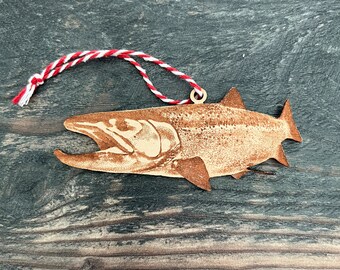 King salmon ornament, chinook salmon ornament, salmon ornament, fly fishing ornament, fish ornament, spring salmon, copper river salmon, fly