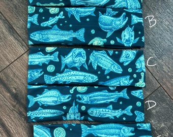 salmon headband, Alaska salmon headband, salmon lifecycle headband, sockeye salmon, fish headband, fly fishing headband, king salmon, trout