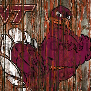 Virginia Tech wall decor: Virginia Tech rustic art, Virginia Tech hokies wall art, VT hokies, Virginia Tech art on canvas, rustic Virginia